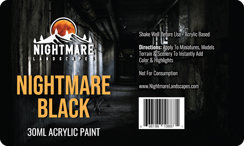 Nightmare Black Miniature Acrylic Paint 30ml