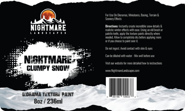 Nightmare Landscapes Clumpy Snow Effects Diorama Texture Paint 8oz