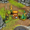 Demo Miniature Magical Druid Campfire Cauldron